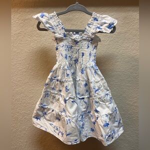 Hill House Blue and White Ruffled Smocked Sundress
